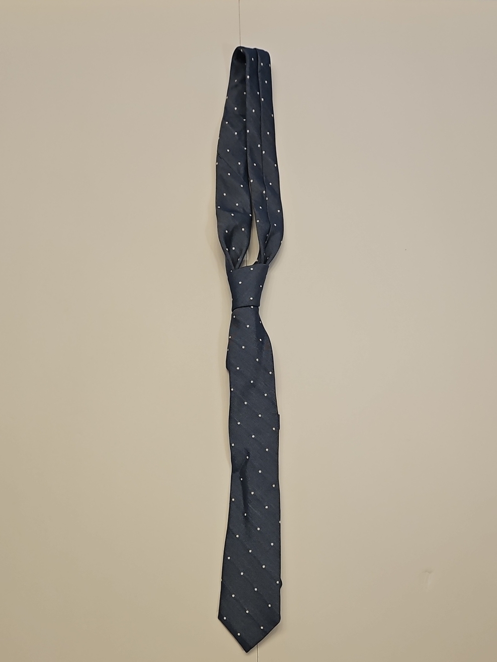 Crewcuts Navy Blue Tie White Polka Dots Classic Pencil Style Kids Boys NEW